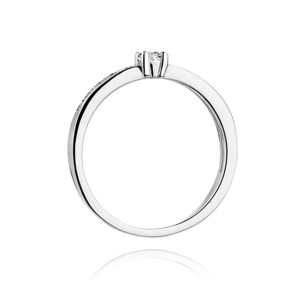Pierścionek z brylantami 0,13 ct, białe złoto 585