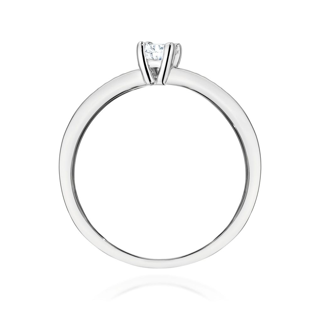 Pierścionek z diamentem laboratoryjnym 0,28 ct, białe złoto 585
