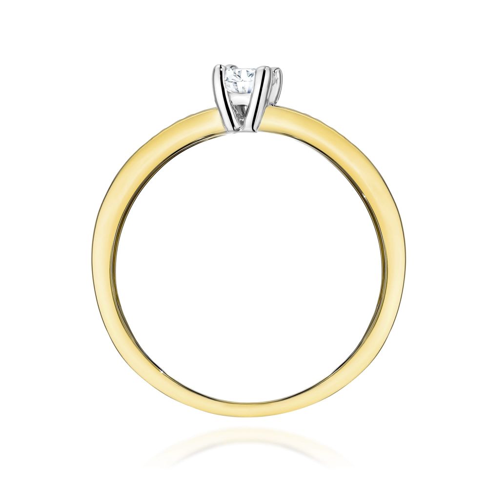 Pierścionek z diamentem laboratoryjnym 0,28 ct, żółte złoto 585