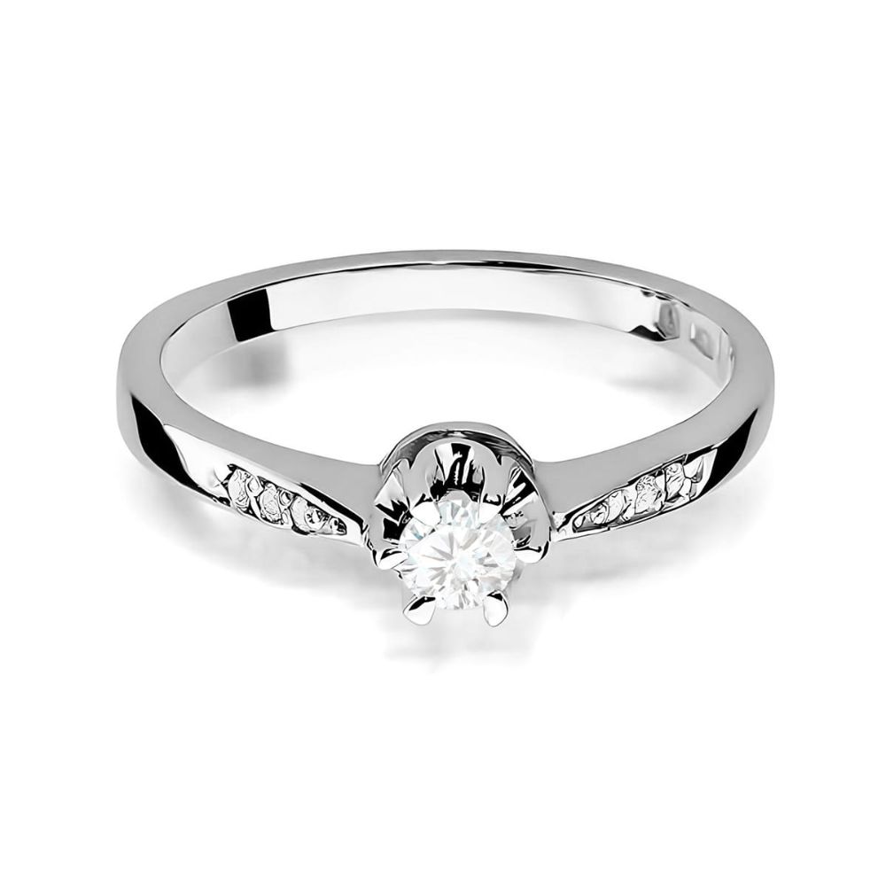 Pierścionek z brylantami 0,28 ct, białe złoto 585