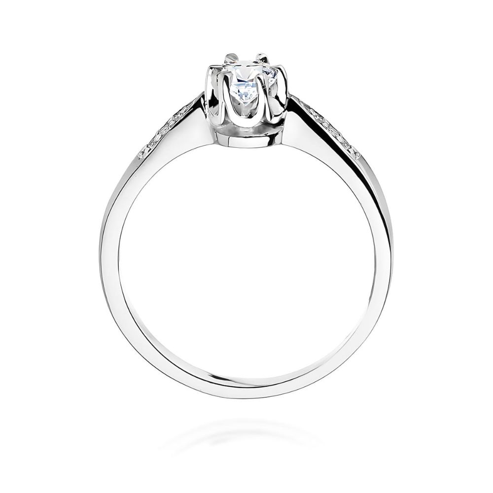 Pierścionek z brylantami 0,28 ct, białe złoto 585