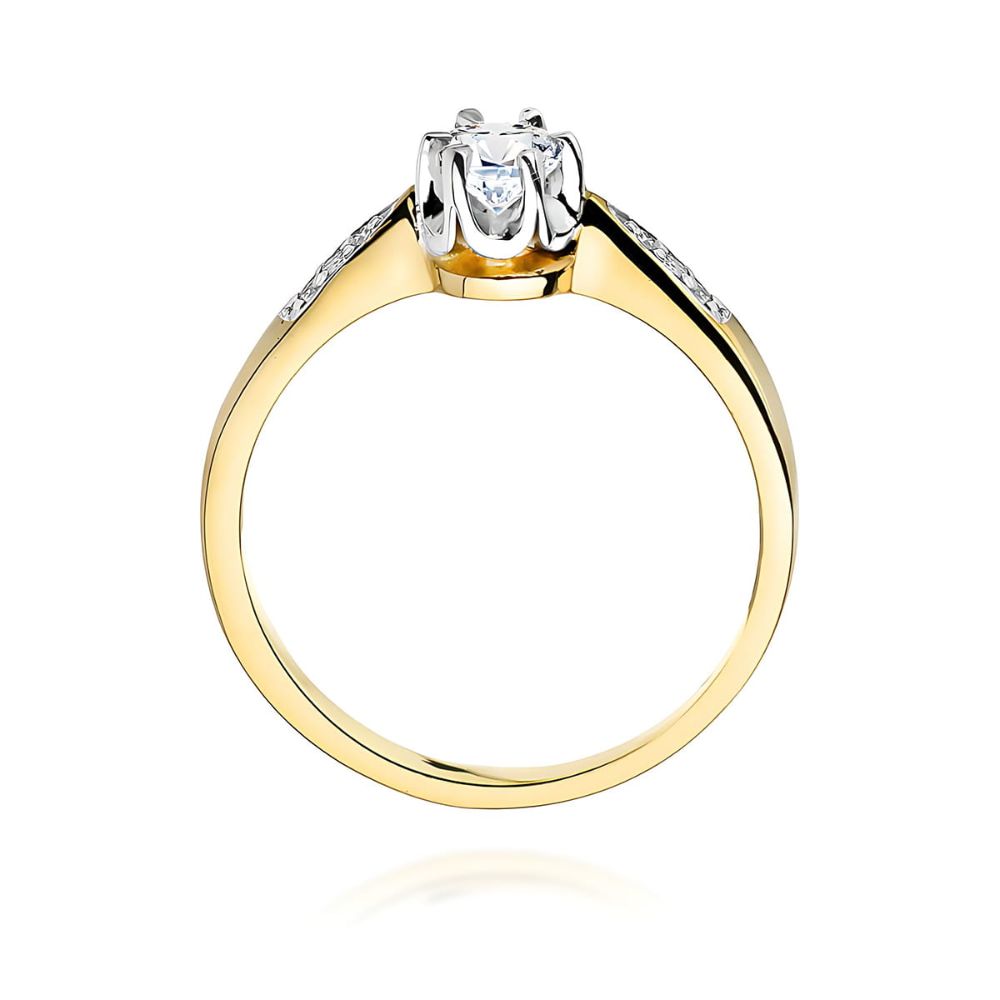 Pierścionek z brylantami 0,25 ct, żółte złoto 585