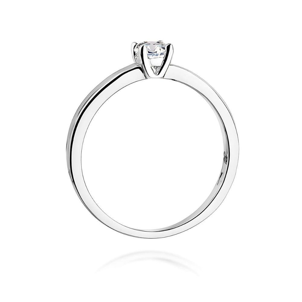 Pierścionek z diamentem laboratoryjnym 0,25 ct, białe złoto 585