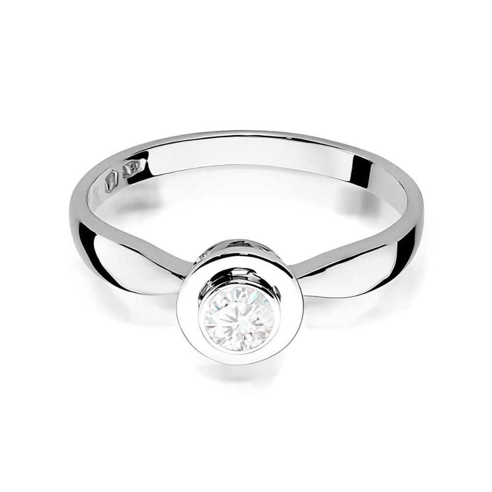 Pierścionek z diamentem laboratoryjnym 0,25 ct, białe złoto 585