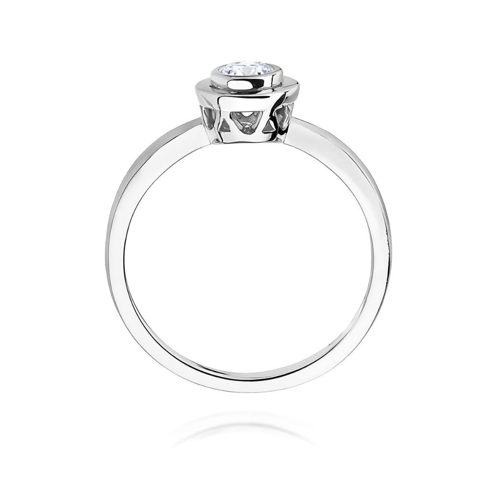 Pierścionek z diamentem laboratoryjnym 0,25 ct, białe złoto 585