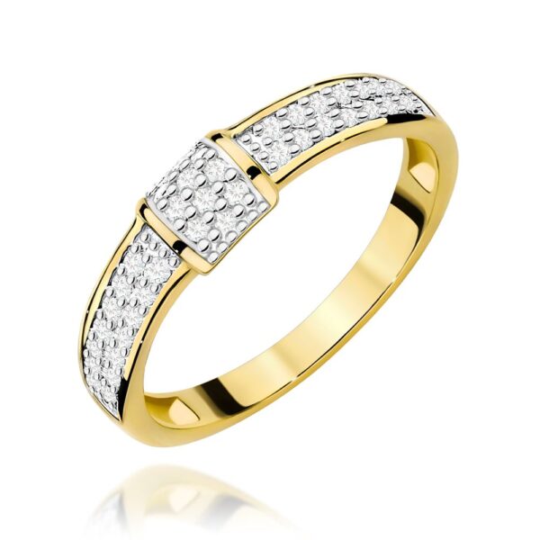 Pierścionek z brylantami 0,33 ct, żółte złoto 585