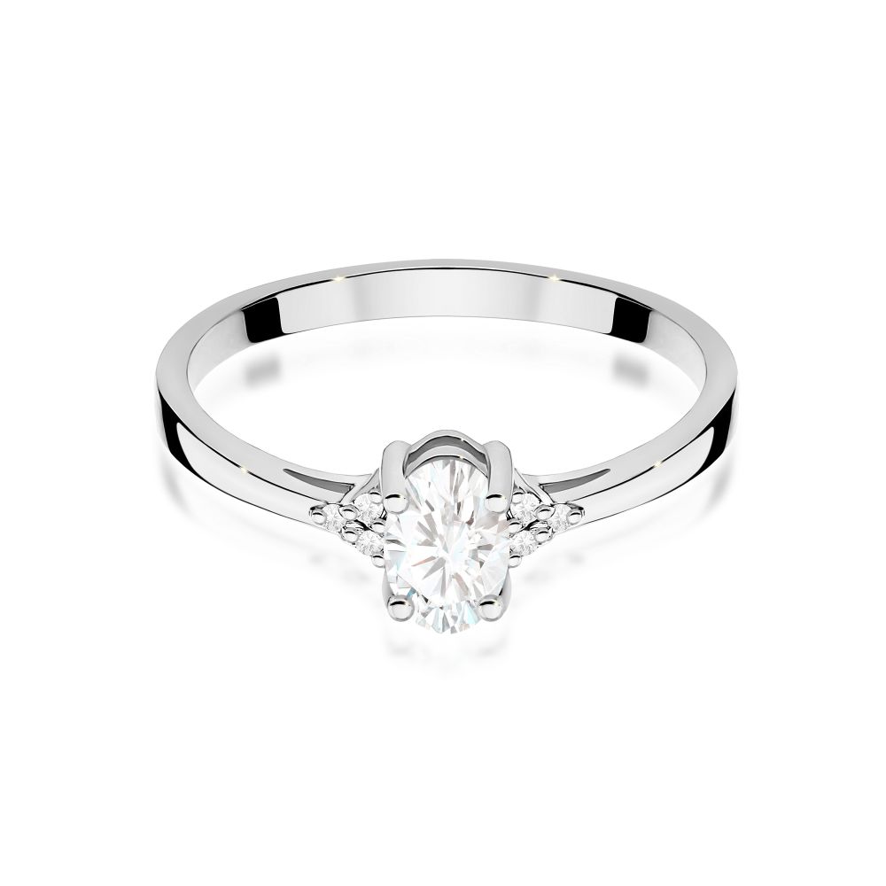 Pierścionek z diamentem laboratoryjnym 0,45 ct, białe złoto 585