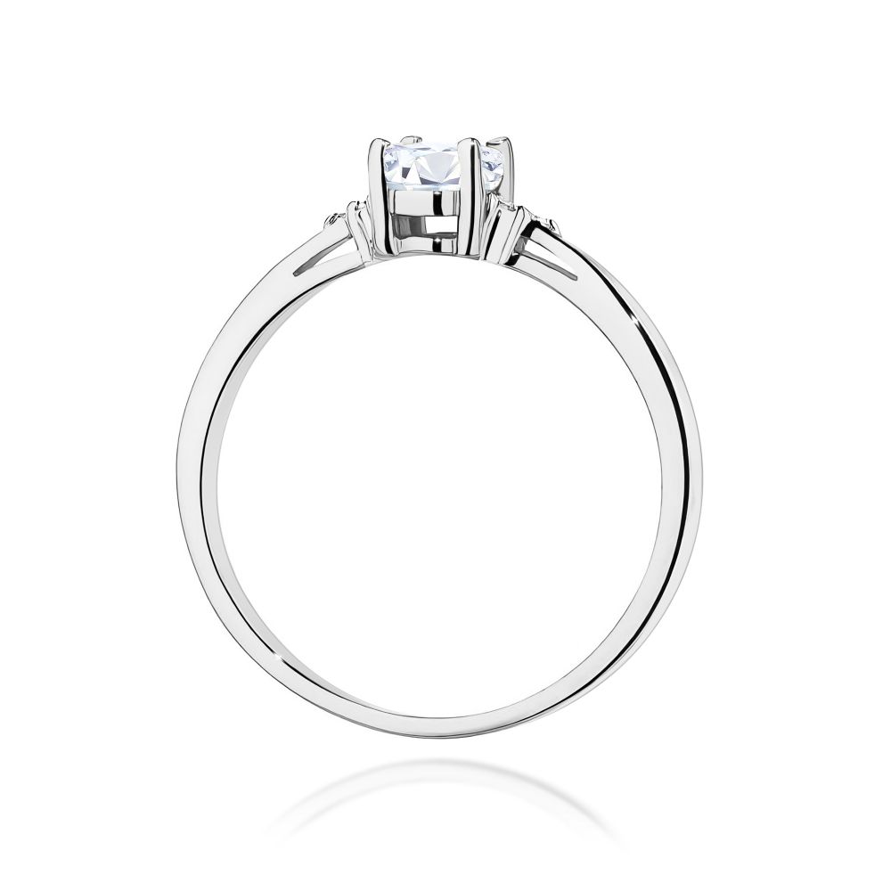 Pierścionek z diamentem laboratoryjnym 0,45 ct, białe złoto 585