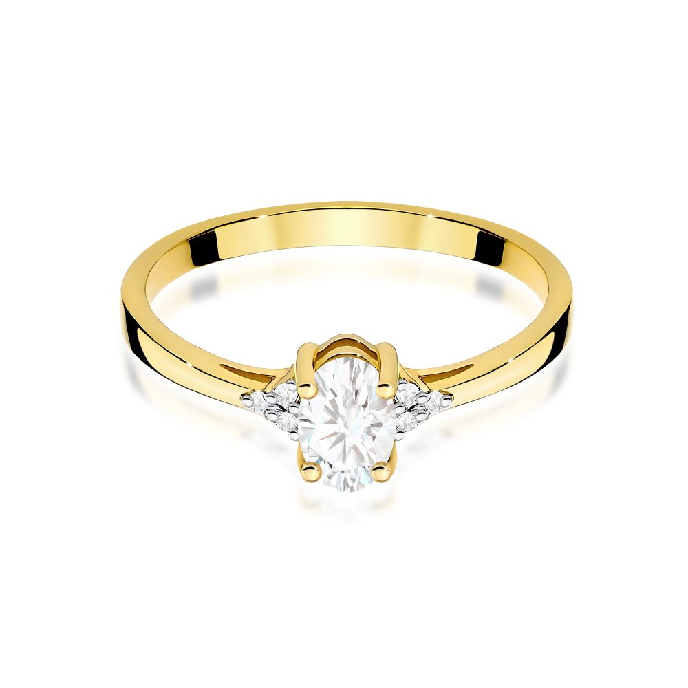 Pierścionek z diamentem laboratoryjnym 0,45 ct, żółte złoto 585