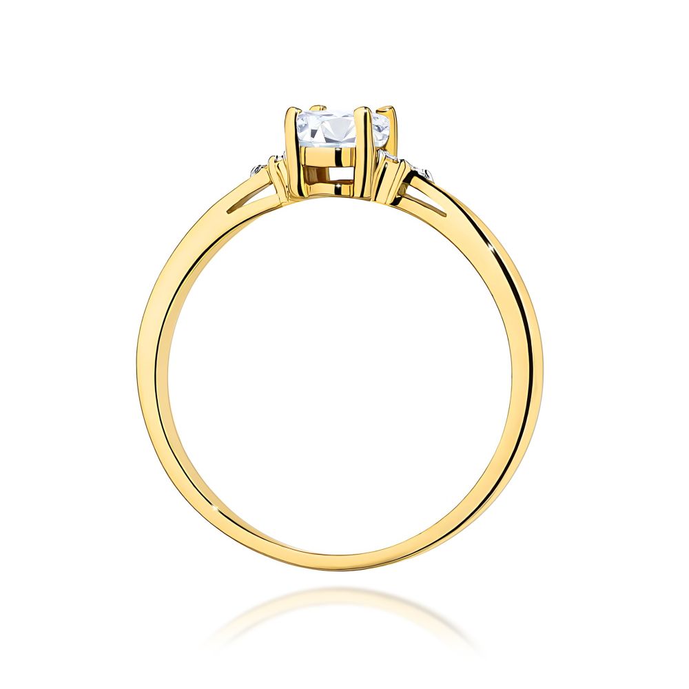 Pierścionek z diamentem laboratoryjnym 0,45 ct, żółte złoto 585