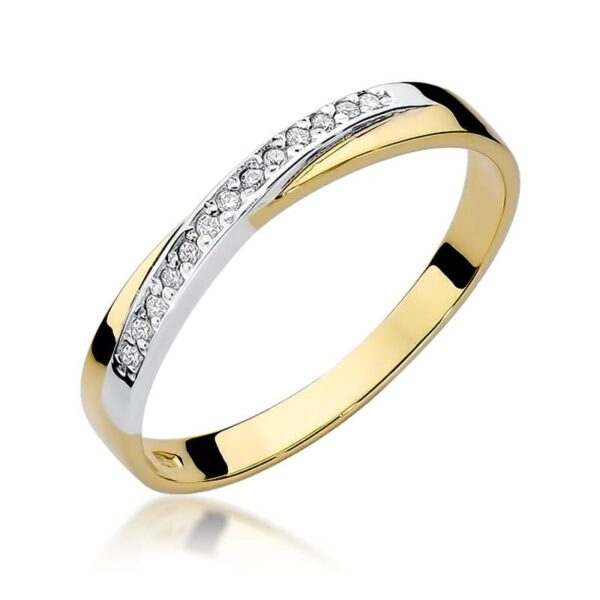 Pierścionek z brylantami 0,07 ct, żółte złoto 585