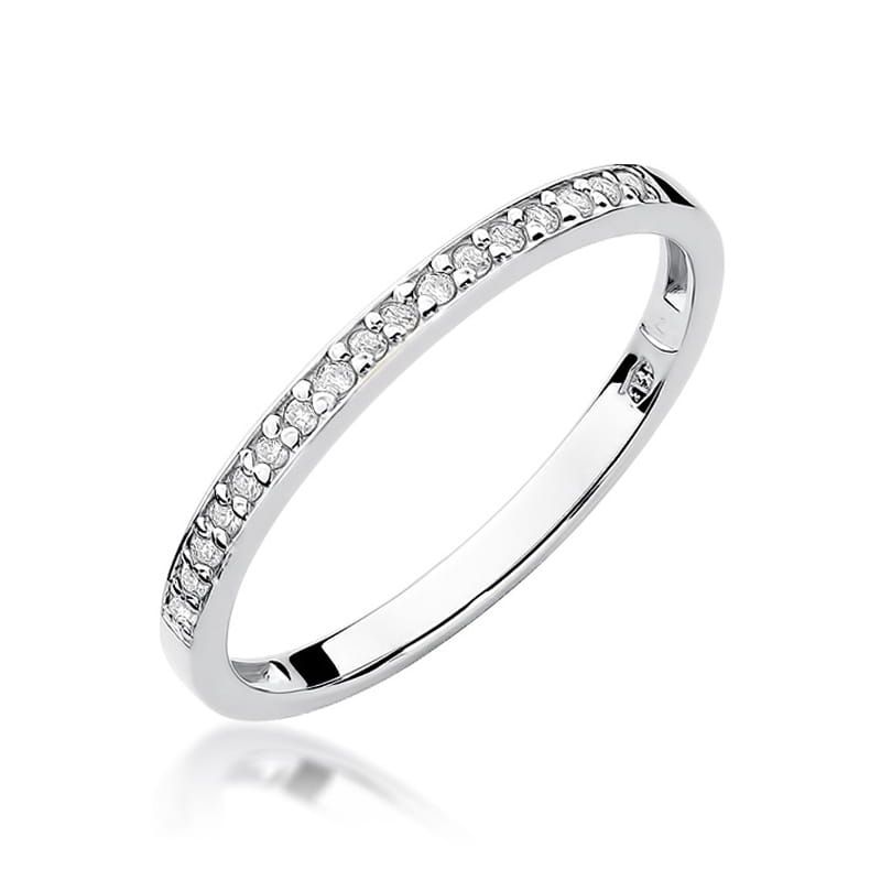 Pierścionek z brylantami 0,09 ct, białe złoto 585