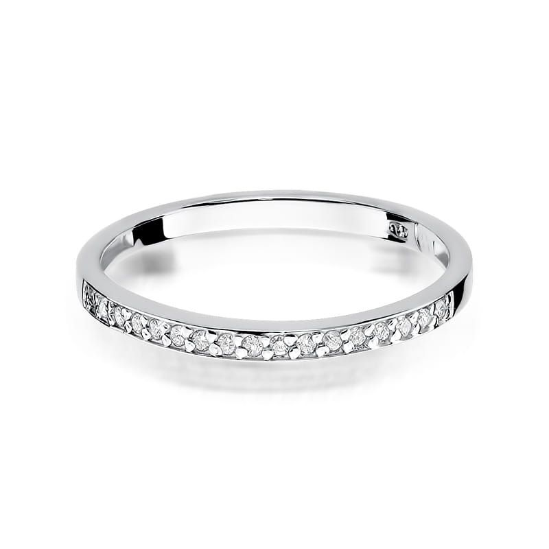 Pierścionek z brylantami 0,09 ct, białe złoto 585