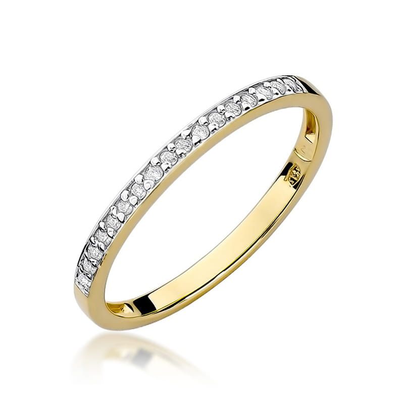 Pierścionek z brylantami 0,09 ct, żółte złoto 585