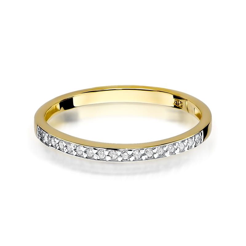 Pierścionek z brylantami 0,09 ct, żółte złoto 585