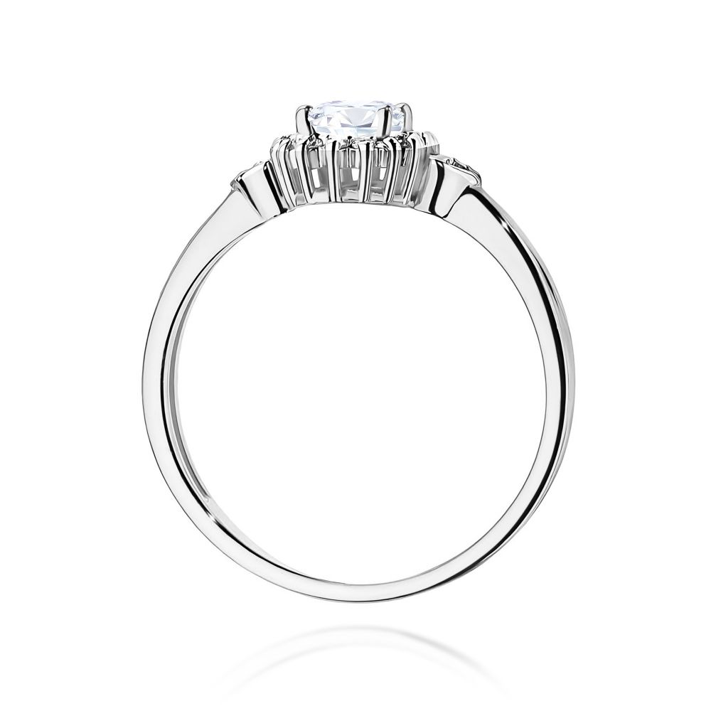 Pierścionek z diamentem laboratoryjnym 0,50 ct, białe złoto 585