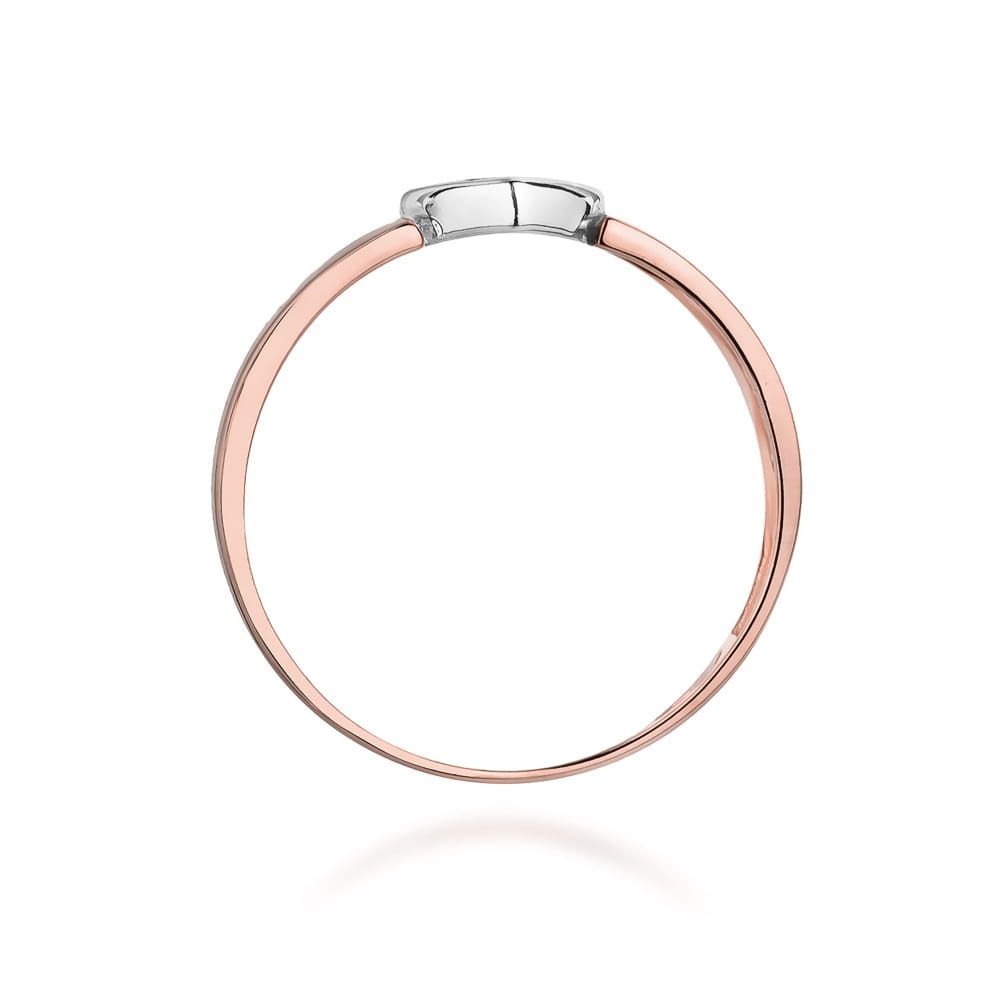 Pierścionek z brylantami 0,04 ct, różowe złoto 585