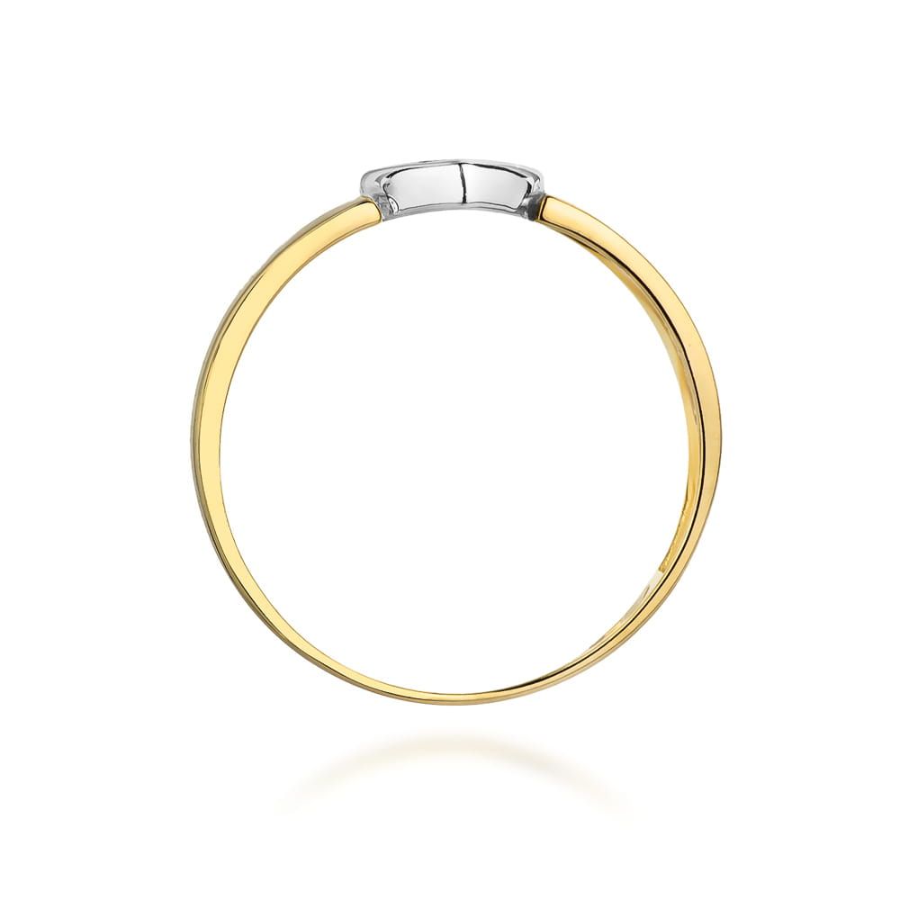 Pierścionek z brylantami 0,04 ct, żółte złoto 585