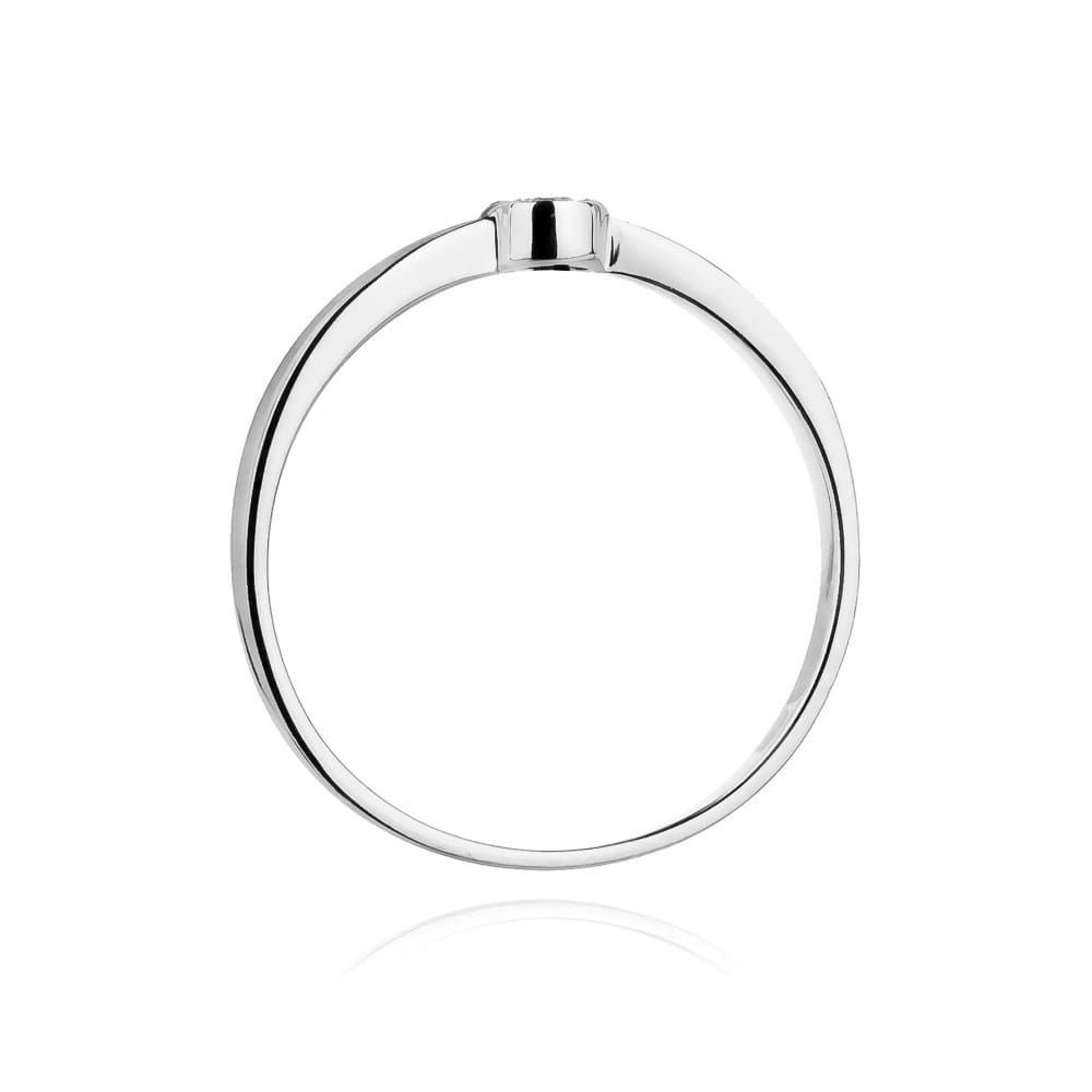 Pierścionek z brylantami 0,04 ct, białe złoto 585