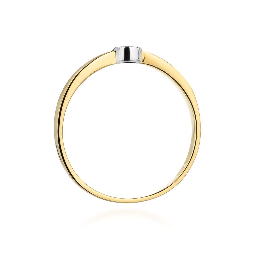 Pierścionek z brylantami 0,04 ct, żółte złoto 585