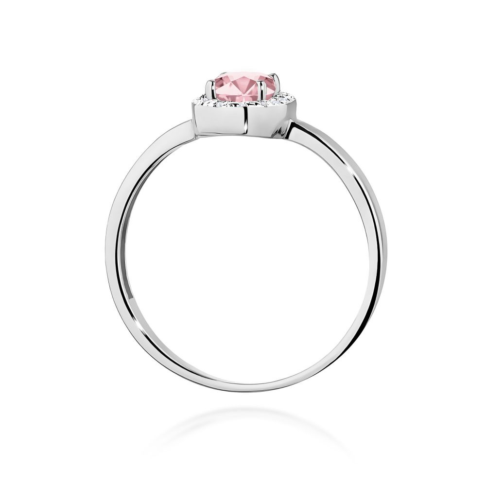 Pierścionek z różowym diamentem laboratoryjnym 0,58 ct, białe złoto 585
