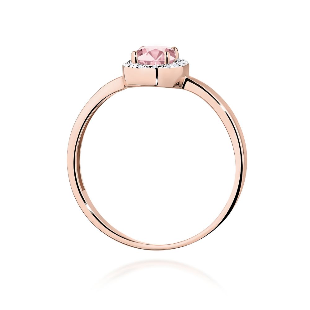 Pierścionek z różowym diamentem laboratoryjnym 0,58 ct, różowe złoto 585