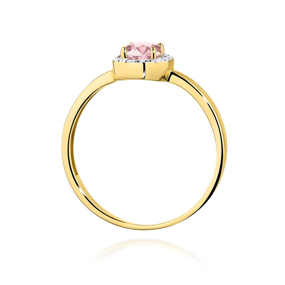 Pierścionek z różowym diamentem laboratoryjnym 0,58 ct, żółte złoto 585