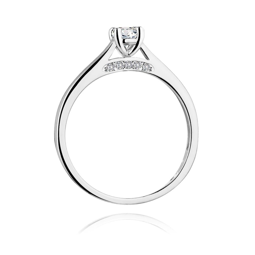 Pierścionek z brylantami 0,30 ct, białe złoto 585