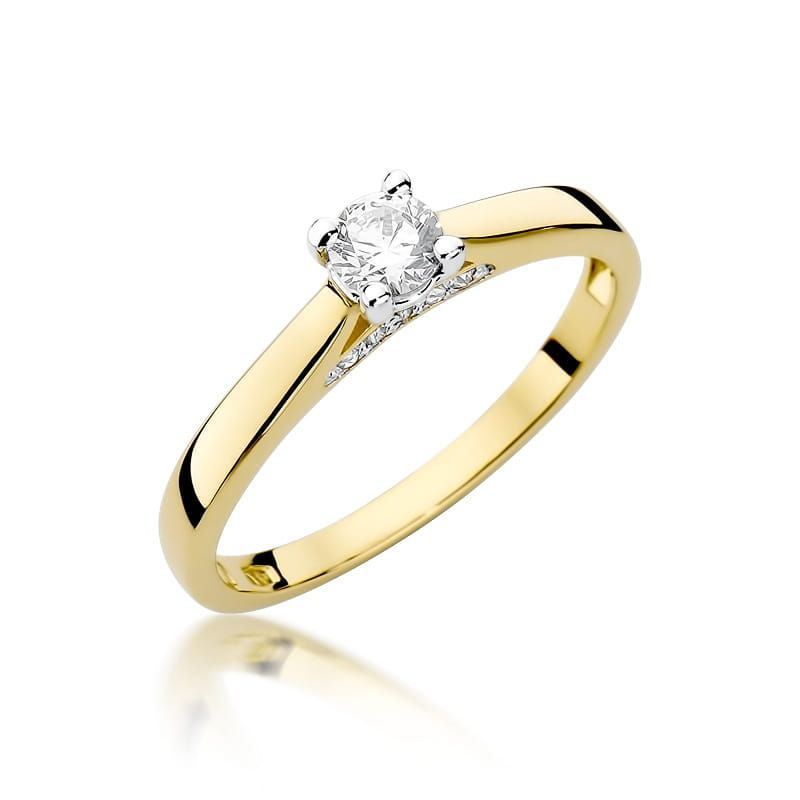 Pierścionek z brylantami 0,30 ct, żółte złoto 585