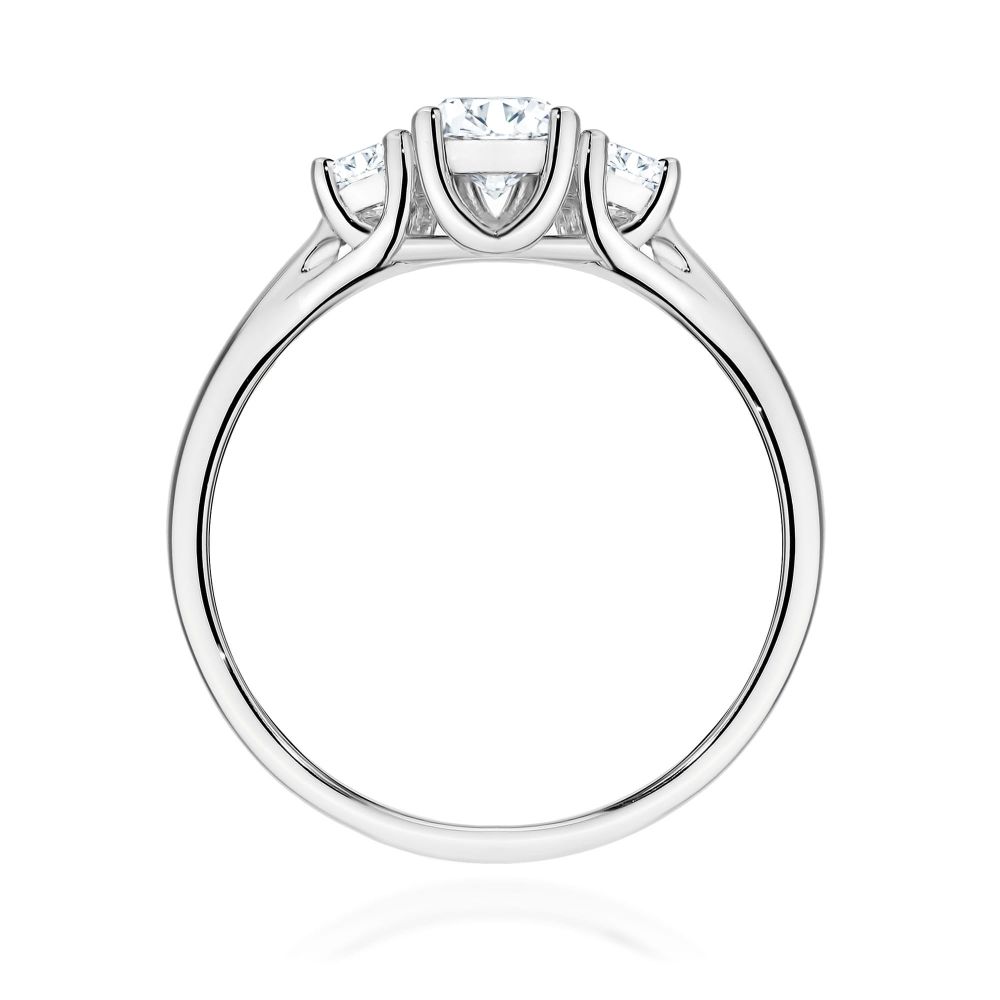 Pierścionek z diamentem laboratoryjnym 0,49 ct, białe złoto 585