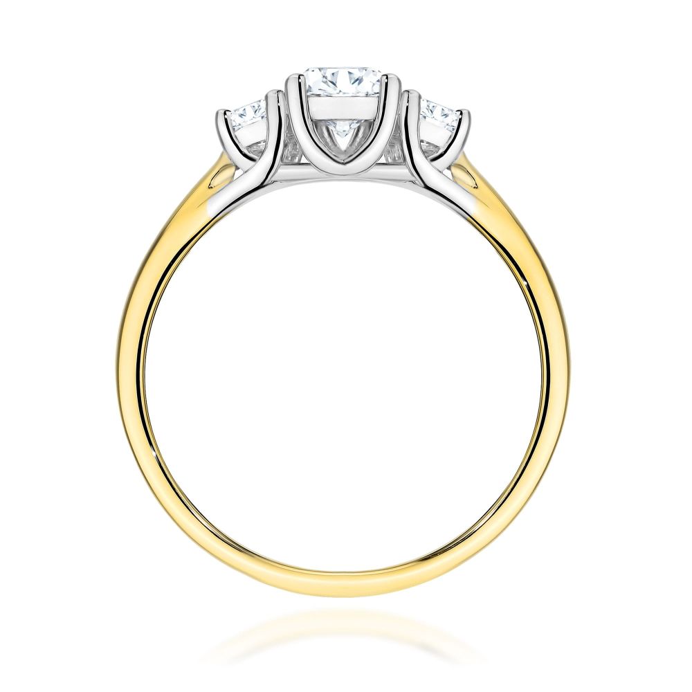 Pierścionek z diamentem laboratoryjnym 0,49 ct, żółte złoto 585