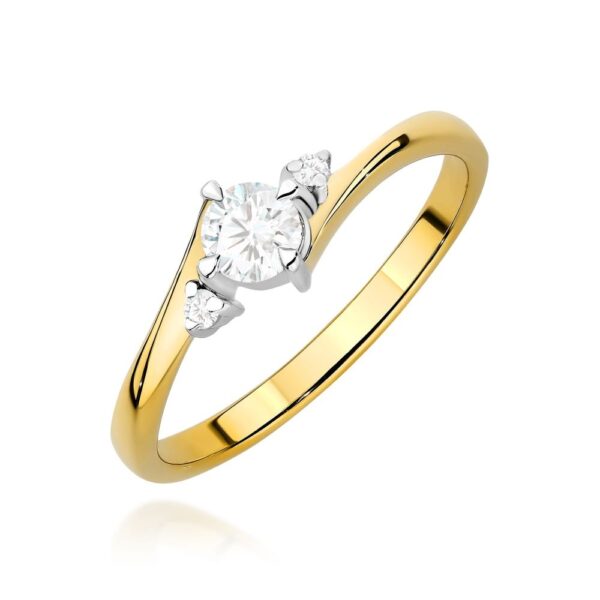 Pierścionek z brylantami 0,27 ct, żółte złoto 585