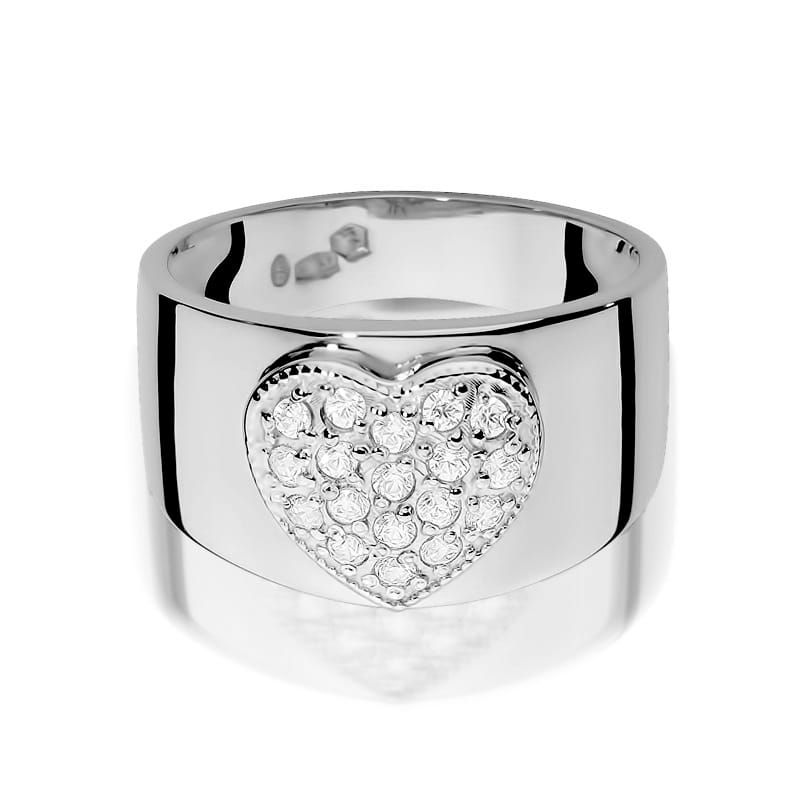 Pierścionek z brylantami 0,26 ct, białe złoto 585