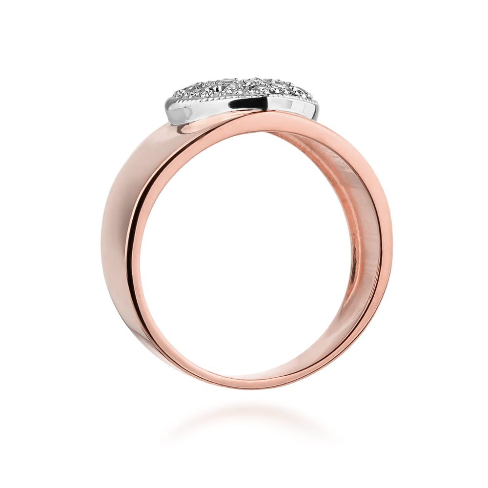 Pierścionek z brylantami 0,26 ct, różowe złoto 585