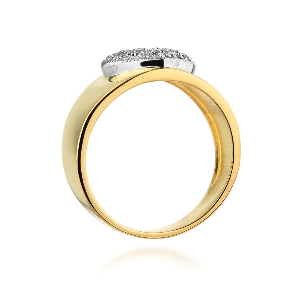Pierścionek z brylantami 0,26 ct, żółte złoto 585