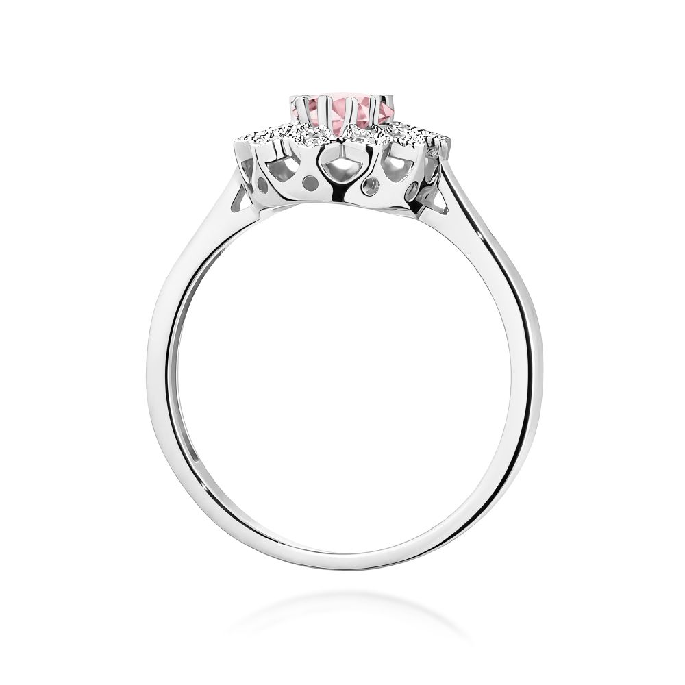 Pierścionek z różowym diamentem laboratoryjnym 0,60 ct, białe złoto 585