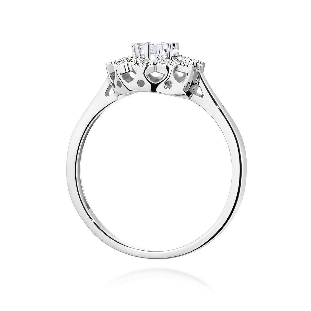 Pierścionek z diamentem laboratoryjnym 0,50 ct, białe złoto 585