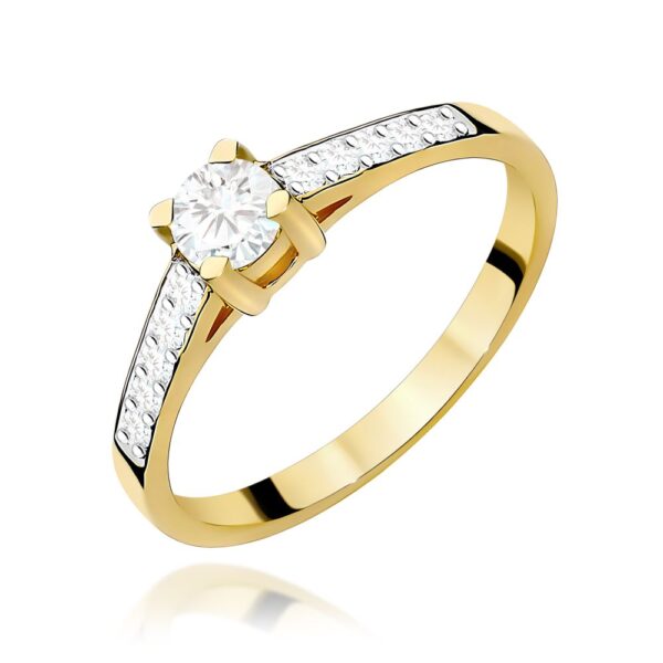 Pierścionek z brylantami 0,44 ct, żółte złoto 585