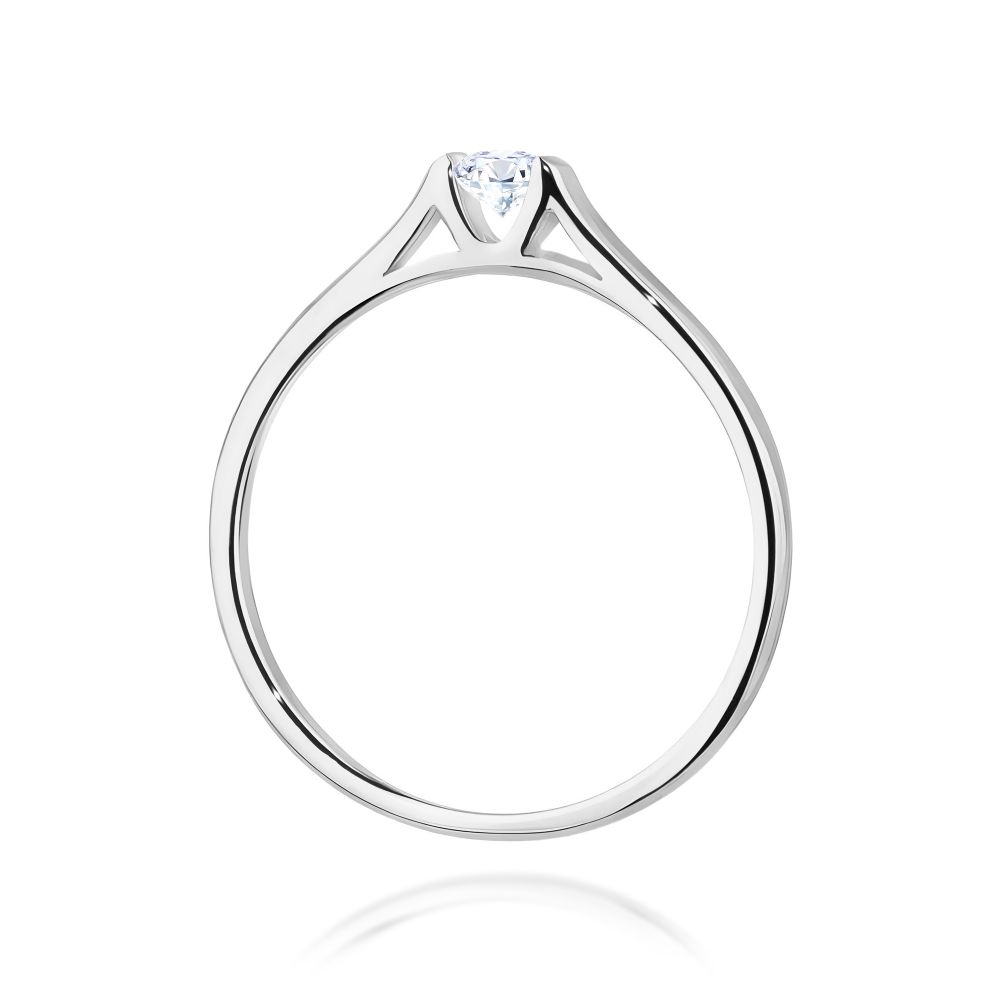 Pierścionek z diamentem laboratoryjnym 0,15 ct, białe złoto 585