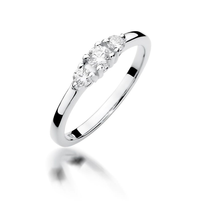 Pierścionek z brylantami 0,33 ct, białe złoto 585