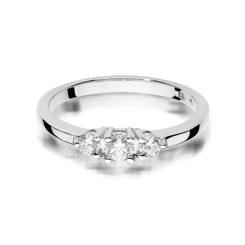 Pierścionek z brylantami 0,33 ct, białe złoto 585