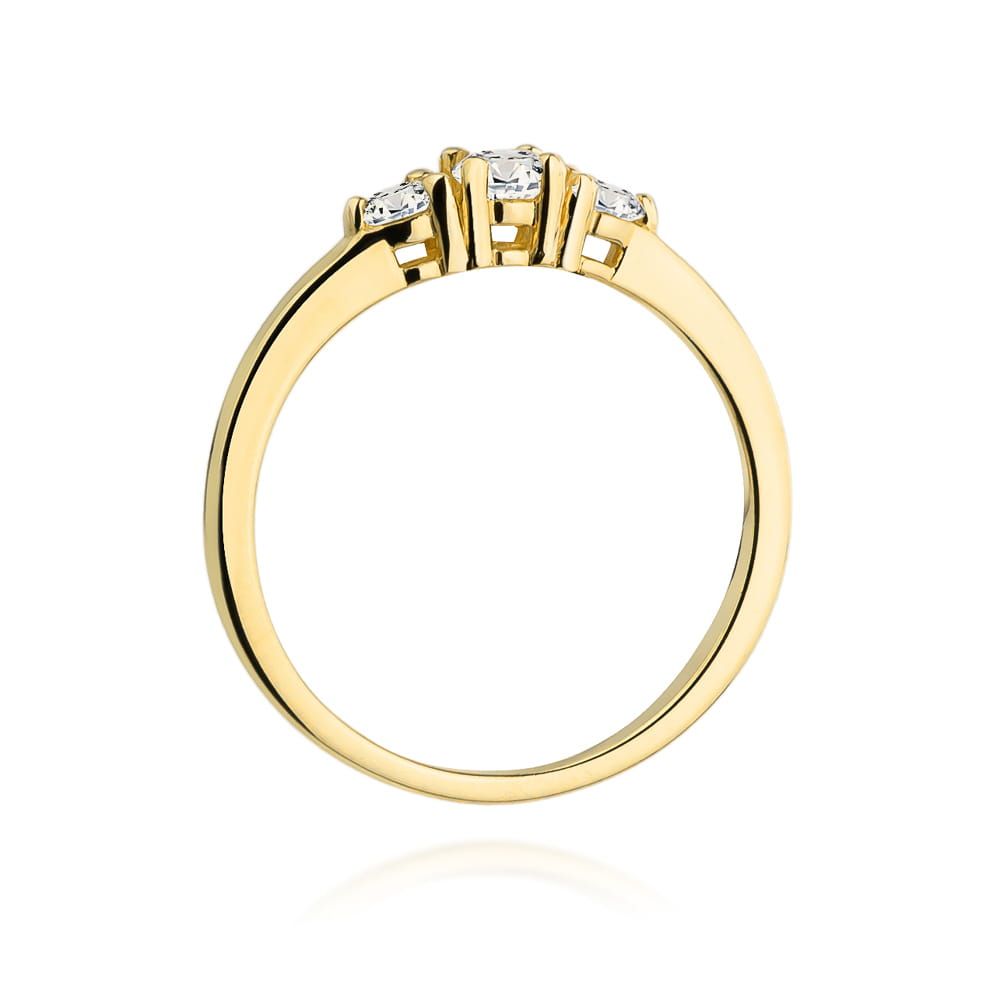 Pierścionek z brylantami 0,33 ct, żółte złoto 585