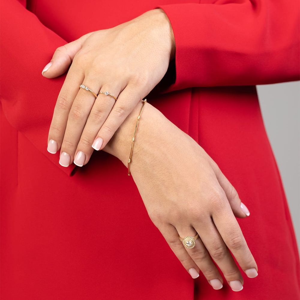 Pierścionek z brylantami 0,33 ct, żółte złoto 585