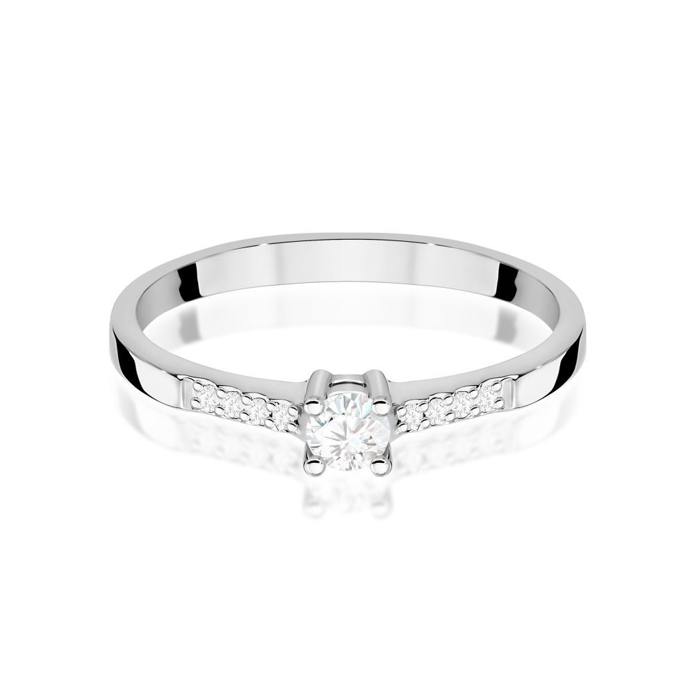 Pierścionek z brylantami 0,22 ct, białe złoto 585