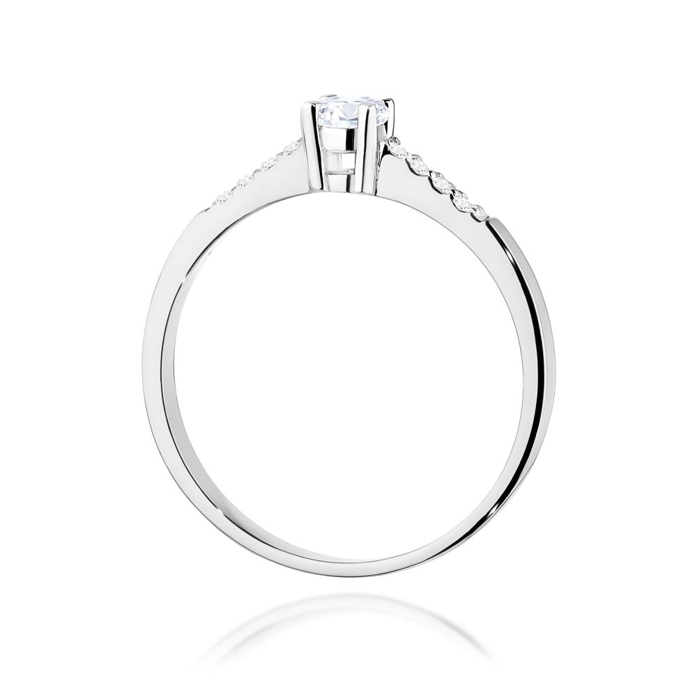 Pierścionek z brylantami 0,22 ct, białe złoto 585