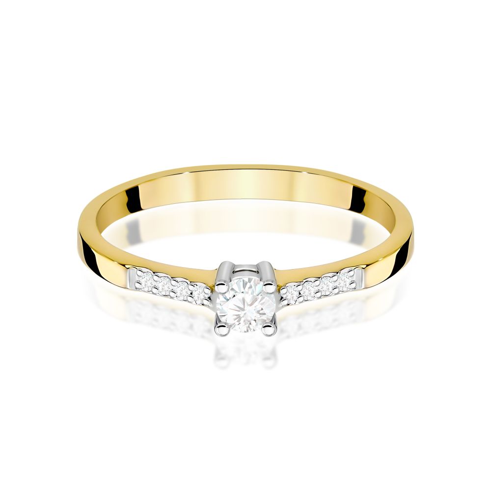 Pierścionek z brylantami 0,22 ct, żółte złoto 585