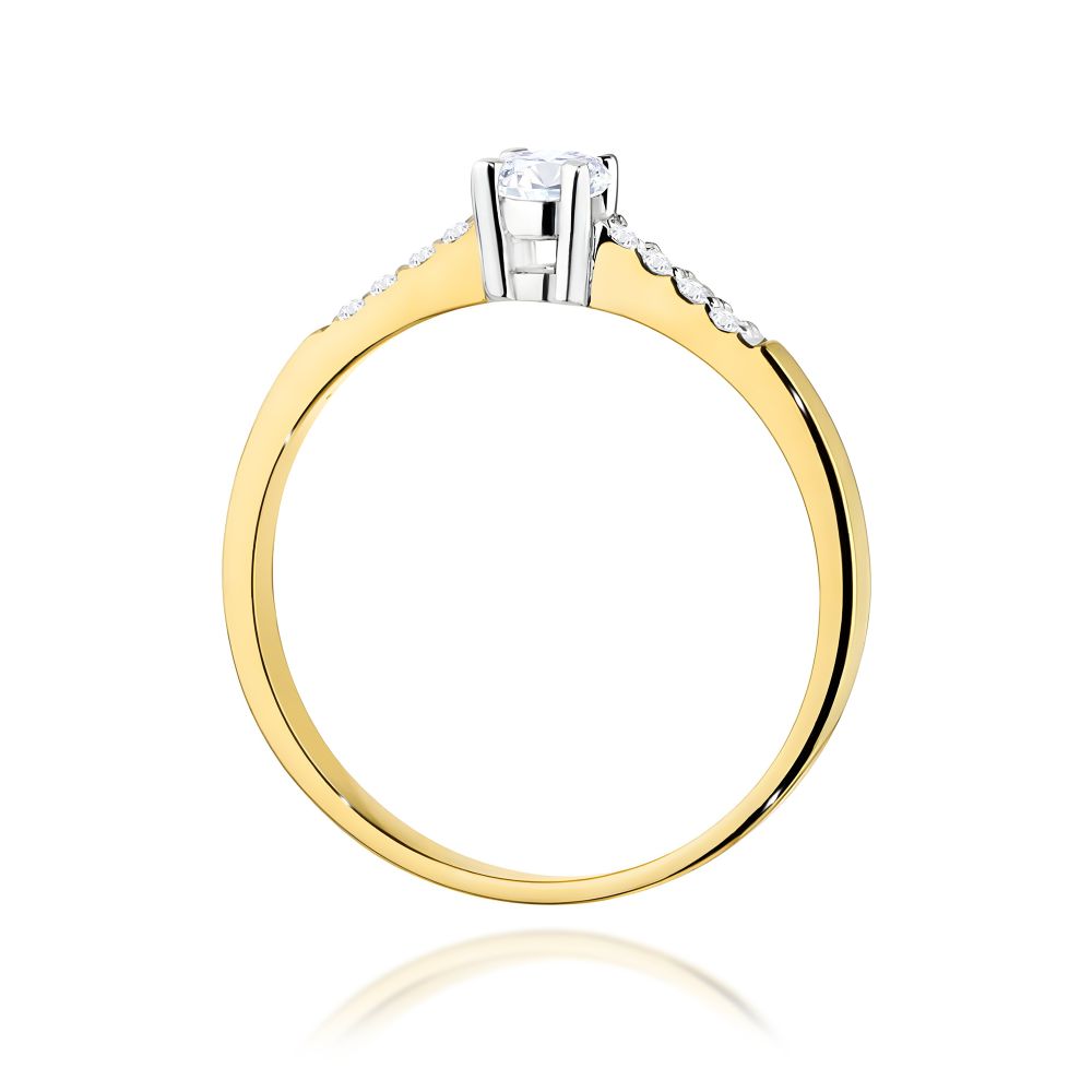 Pierścionek z brylantami 0,22 ct, żółte złoto 585