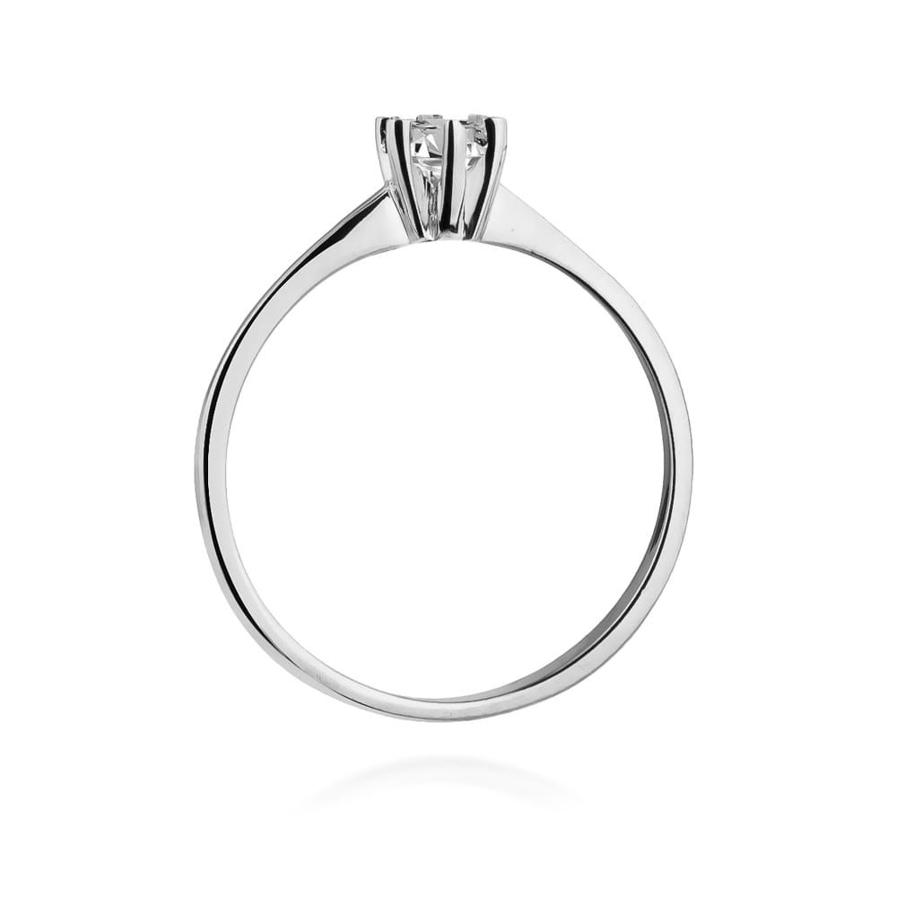 Pierścionek zaręczynowy z brylantem 0,23 ct, białe złoto 585