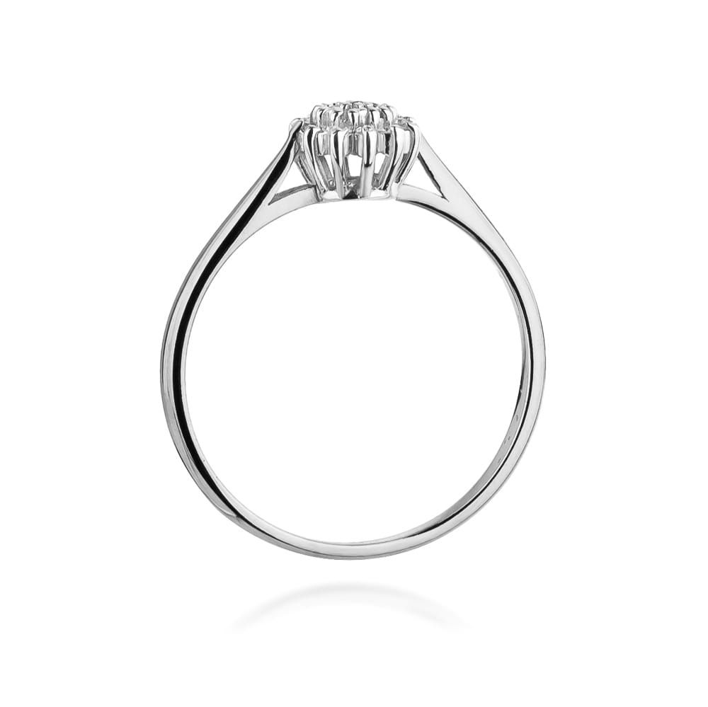 Pierścionek z brylantami 0,10 ct, białe złoto 585
