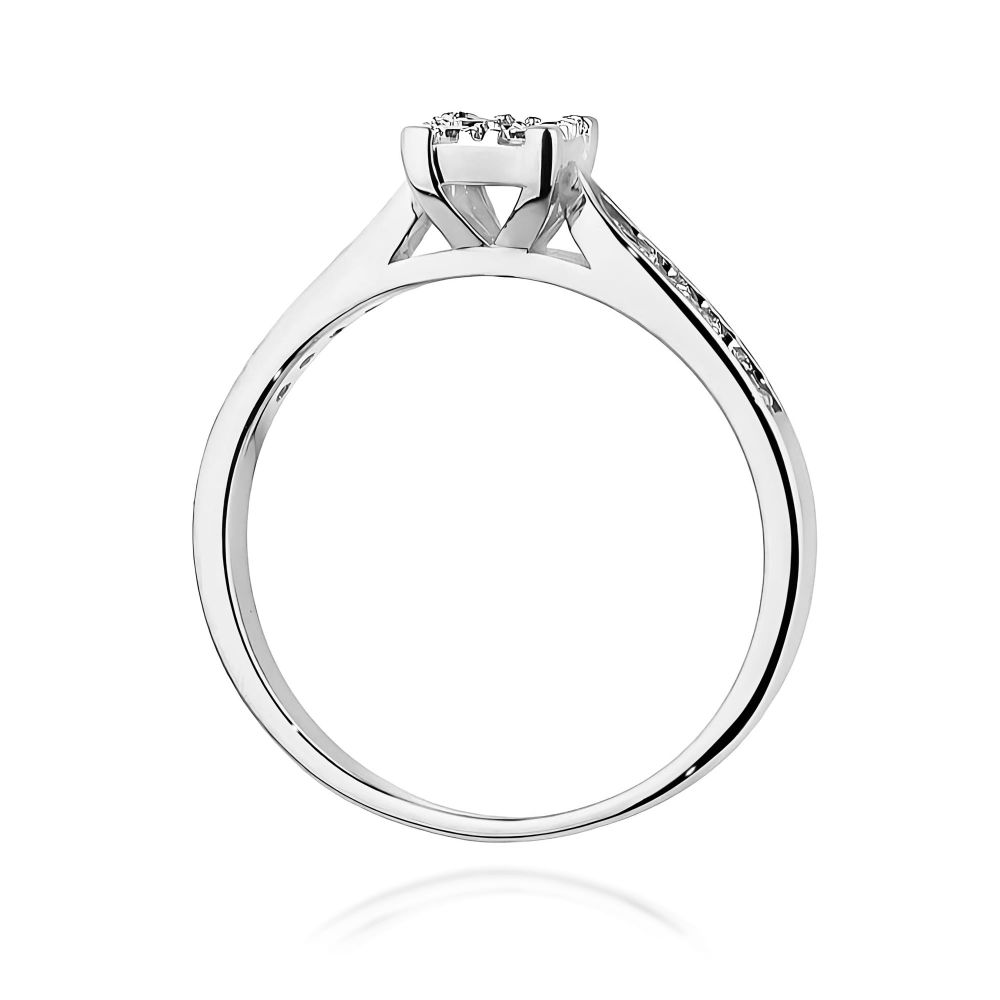 Pierścionek z brylantami 0,17 ct, białe złoto 585